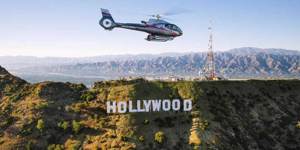 Helicopter tour Hollywood Sign Los Angeles